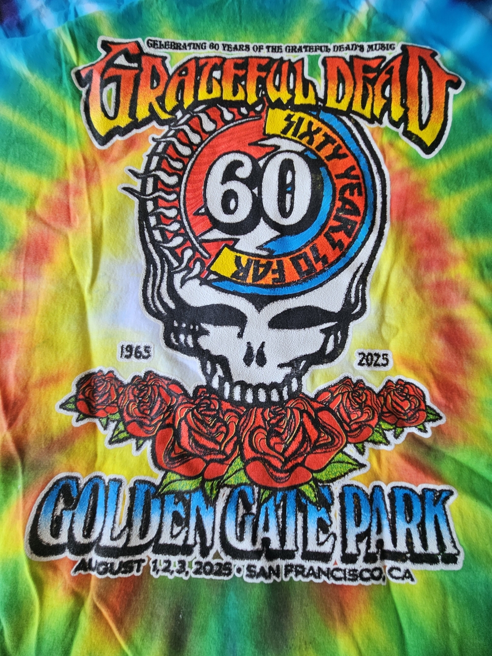 Grateful Dead & Company 60th Anniversary GD 60 Concert TieDye Shirt 2XL NEW RARE